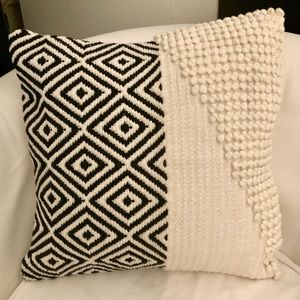 Modern Boho Woven Cotton 18” Pillow Cover